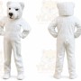 White Bear Mascot Costume with Custom Logo