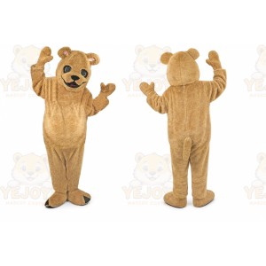 Brown Bear Mascot Costume with Custom Logo