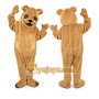 Brown Bear Mascot Costume with Custom Logo