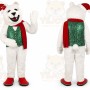 White Bear Mascot Costume with Custom Logo