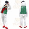 White Snowman Mascot Costume with Custom Logo