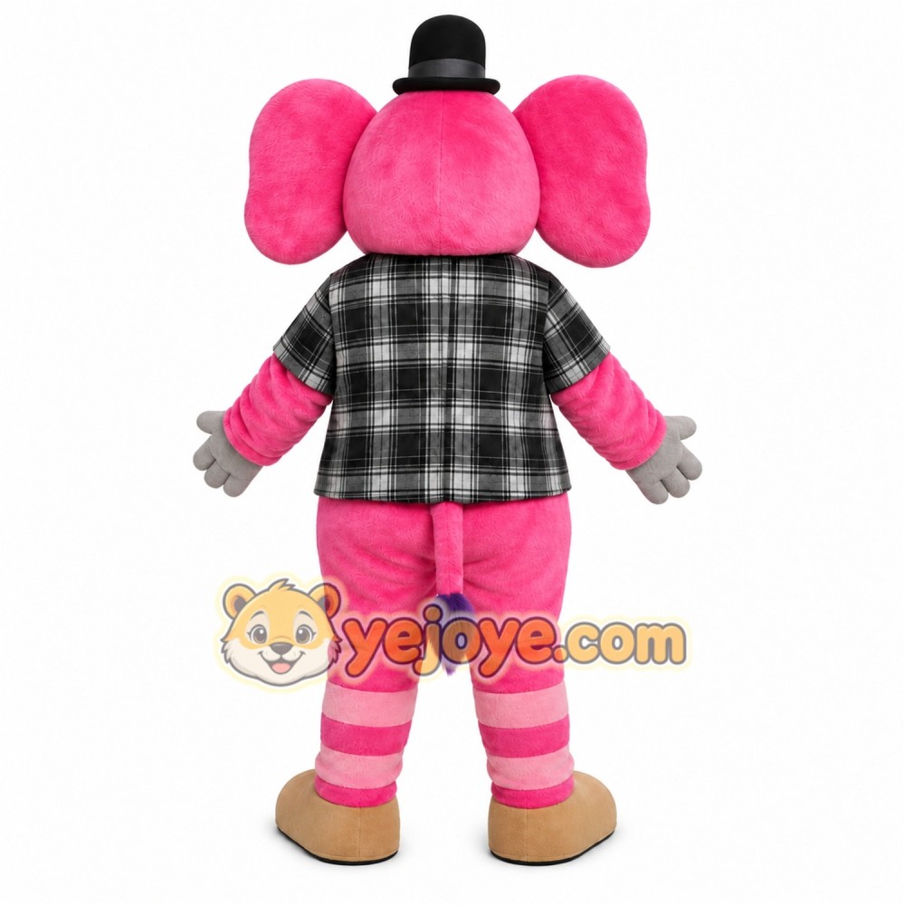 Pink Elephant Mascot Costume with Custom Logo Pink Elephant Mascot Costume with Custom Logo