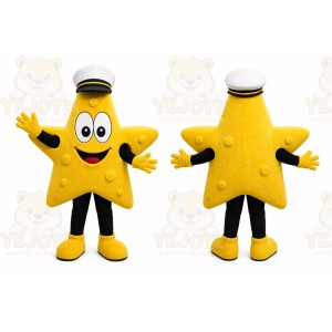 Yellow Star Mascot Costume with Custom Logo