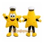 Yellow Star Mascot Costume with Custom Logo