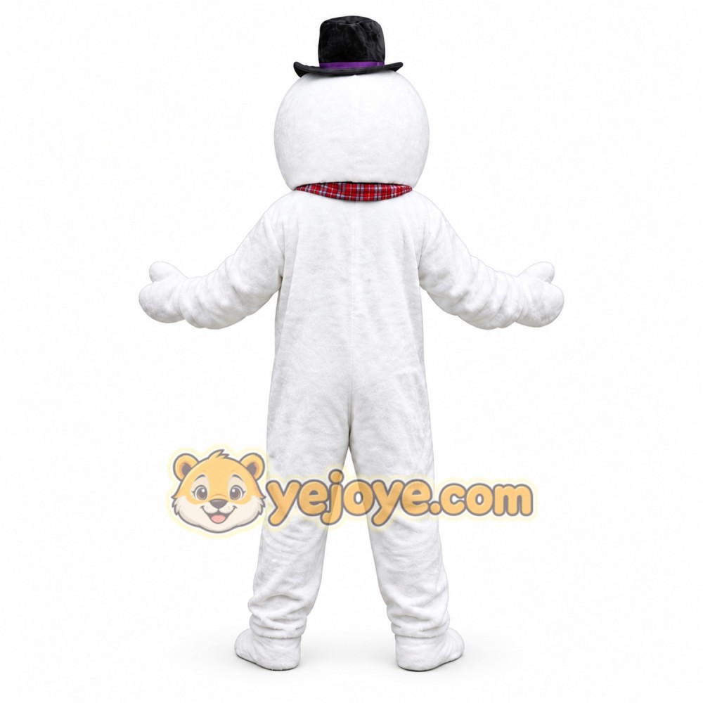 White Snowman Mascot Costume with Custom Logo White Snowman Mascot Costume with Custom Logo