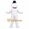 White Snowman Mascot Costume with Custom Logo White Snowman Mascot Costume with Custom Logo