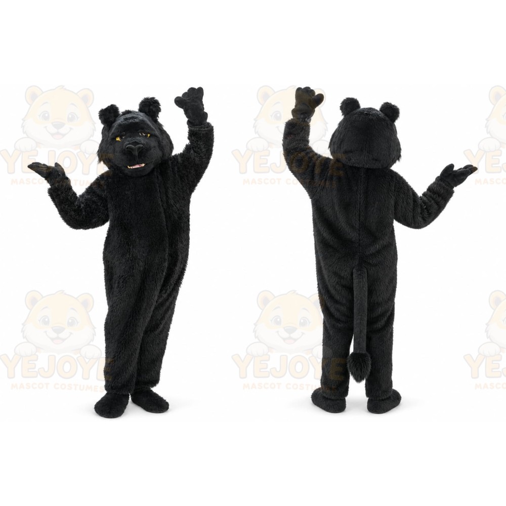 Black Bear Mascot Costume with Custom Logo