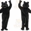 Black Bear Mascot Costume with Custom Logo
