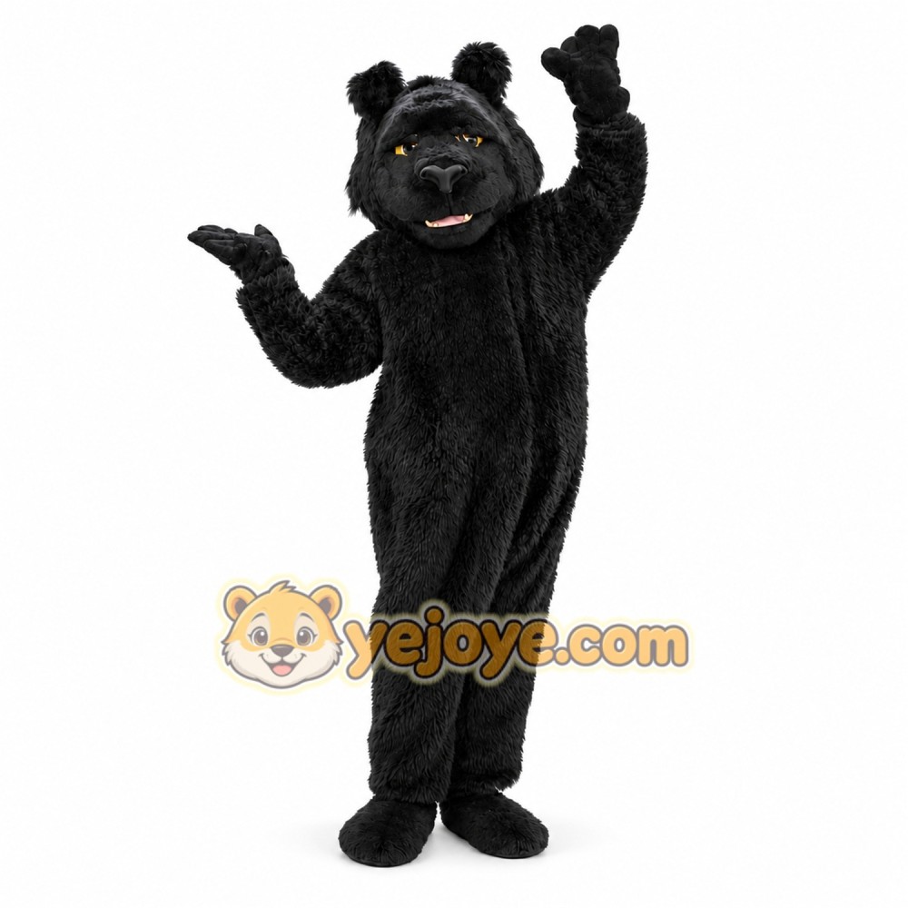 Black Bear Mascot Costume with Custom Logo Black Bear Mascot Costume with Custom Logo