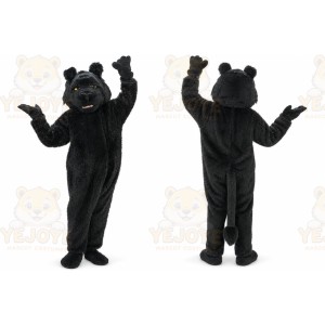 Black Bear Mascot Costume with Custom Logo