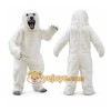 White Bear Mascot Costume with Custom Logo White Bear Mascot Costume with Custom Logo