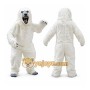 White Bear Mascot Costume with Custom Logo