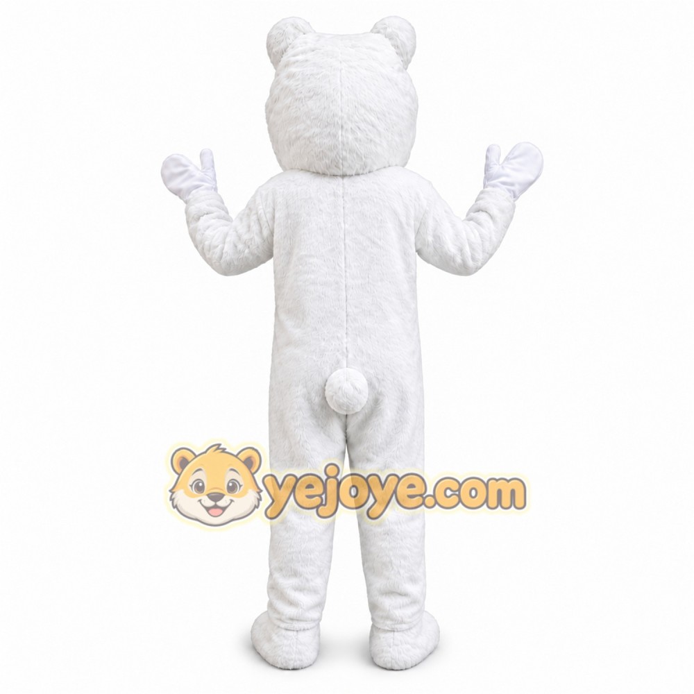 White Bear Mascot Costume with Custom Logo White Bear Mascot Costume with Custom Logo