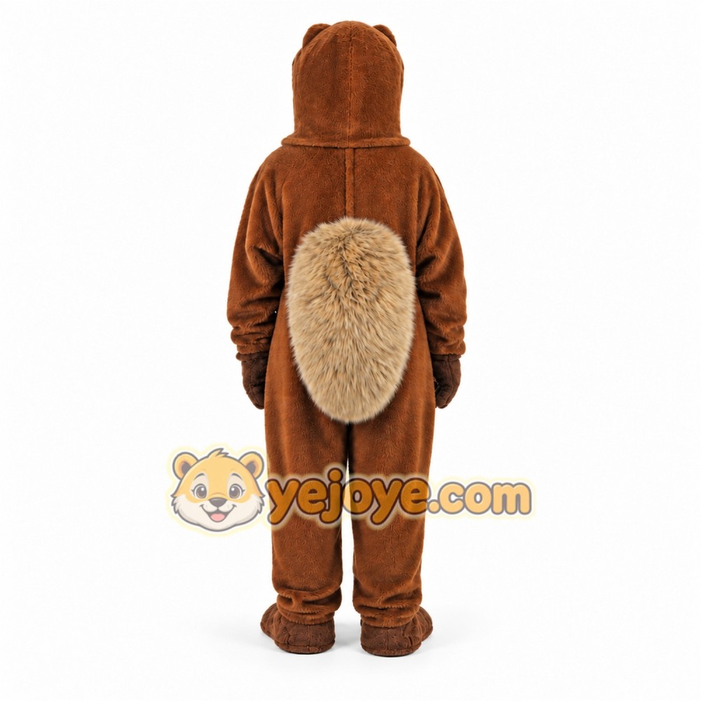 Brown Beaver Mascot Costume with Custom Logo Brown Beaver Mascot Costume with Custom Logo
