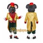 Black Mouse Mascot Costume with Custom Logo