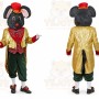Black Mouse Mascot Costume with Custom Logo