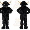 Black Bull Mascot Costume with Custom Logo