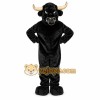 Black Bull Mascot Costume with Custom Logo