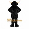 Black Bull Mascot Costume with Custom Logo