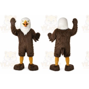 Brown Eagle Mascot Costume with Custom Logo