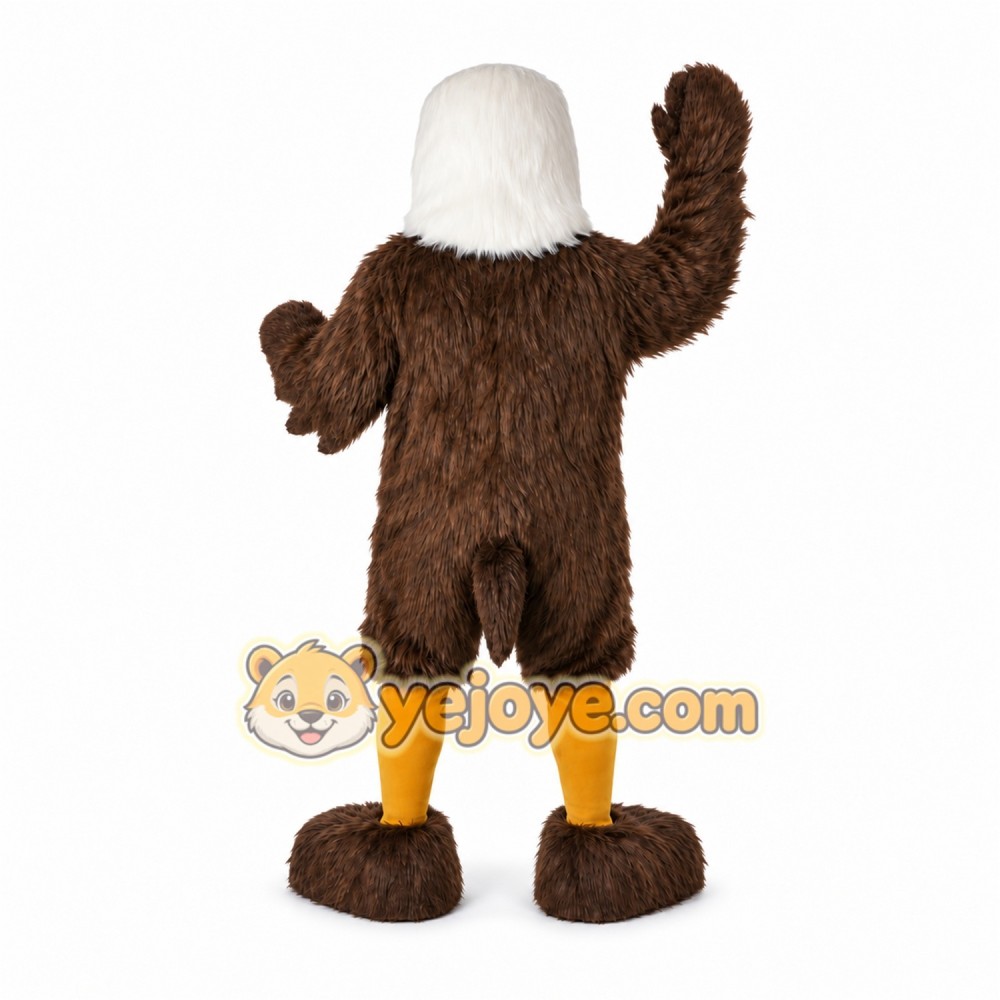 Brown Eagle Mascot Costume with Custom Logo
