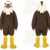 Brown Eagle Mascot Costume with Custom Logo