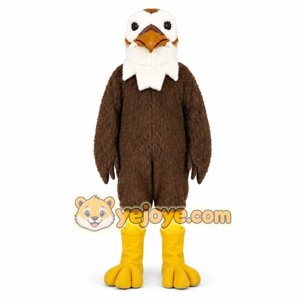 Brown Eagle Mascot Costume with Custom Logo