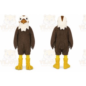 Brown Eagle Mascot Costume with Custom Logo