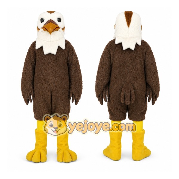 Brown Eagle Mascot Costume with Custom Logo