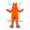 Orange Moose Mascot Costume with Custom Logo