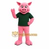 Pink Pig Mascot Costume with Custom Logo Pink Pig Mascot Costume with Custom Logo