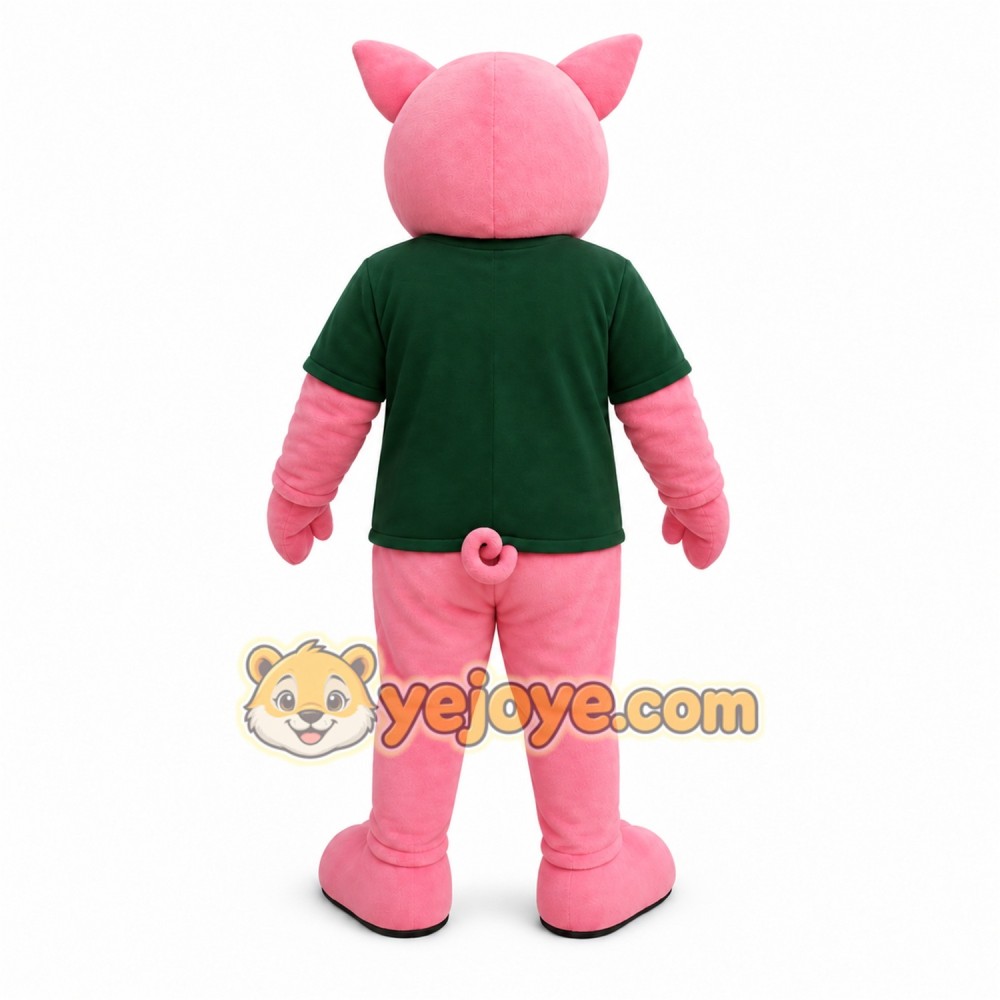 Pink Pig Mascot Costume with Custom Logo Pink Pig Mascot Costume with Custom Logo