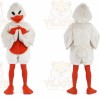 White Duck Mascot Costume with Custom Logo