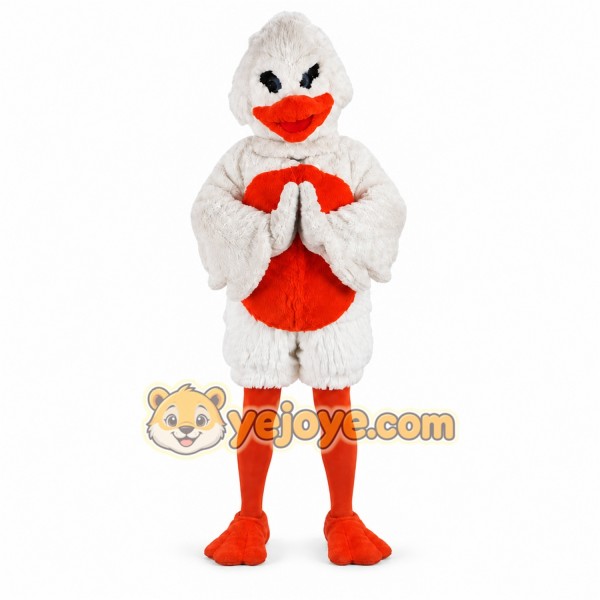 White Duck Mascot Costume with Custom Logo White Duck Mascot Costume with Custom Logo