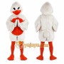 White Duck Mascot Costume with Custom Logo