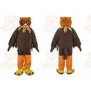 Brown Owl Mascot Costume with Custom Logo
