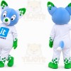 Blue Fox Mascot Costume with Custom Logo