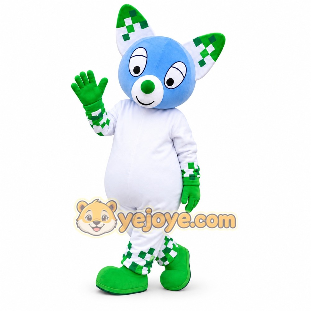 Blue Fox Mascot Costume with Custom Logo Blue Fox Mascot Costume with Custom Logo