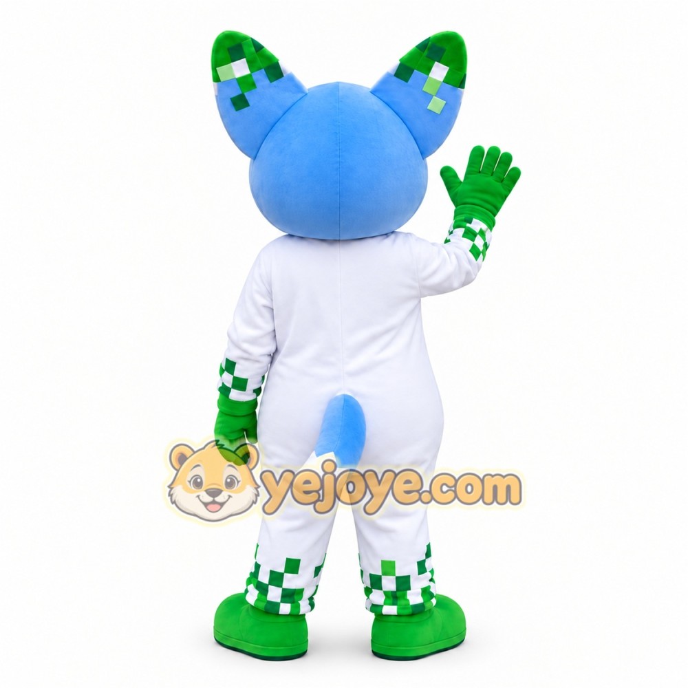 Blue Fox Mascot Costume with Custom Logo Blue Fox Mascot Costume with Custom Logo