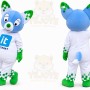 Blue Fox Mascot Costume with Custom Logo