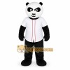 White Panda Mascot Costume with Custom Logo