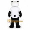 White Panda Mascot Costume with Custom Logo
