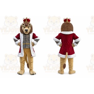 Tan Lion Mascot Costume with Custom Logo