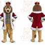 Tan Lion Mascot Costume with Custom Logo