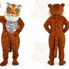 Orange Tiger Mascot Costume with Custom Logo
