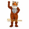 Orange Tiger Mascot Costume with Custom Logo