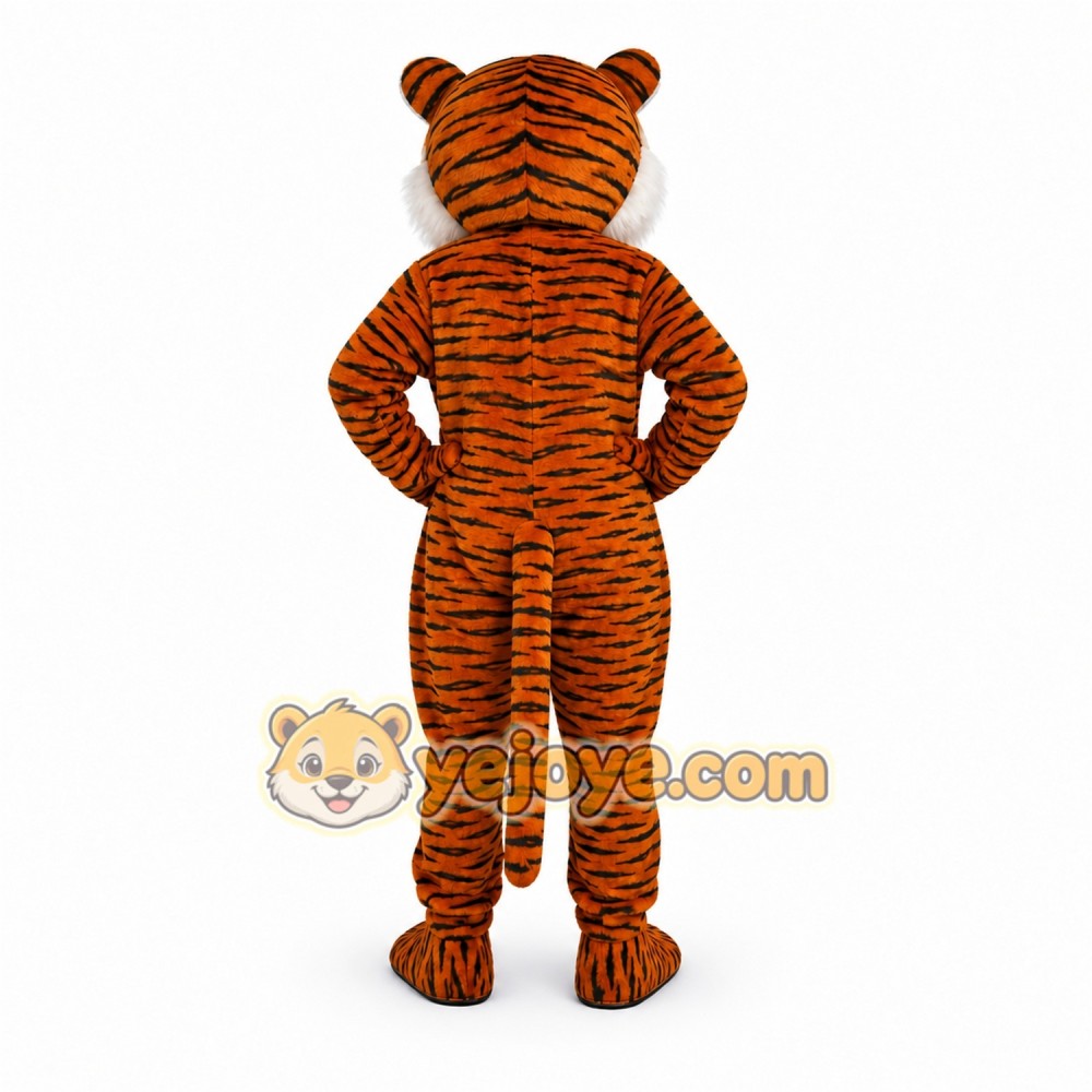 Orange Tiger Mascot Costume with Custom Logo