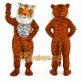 Orange Tiger Mascot Costume with Custom Logo