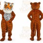 Orange Tiger Mascot Costume with Custom Logo