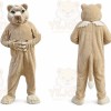Beige Cougar Mascot Costume with Custom Logo
